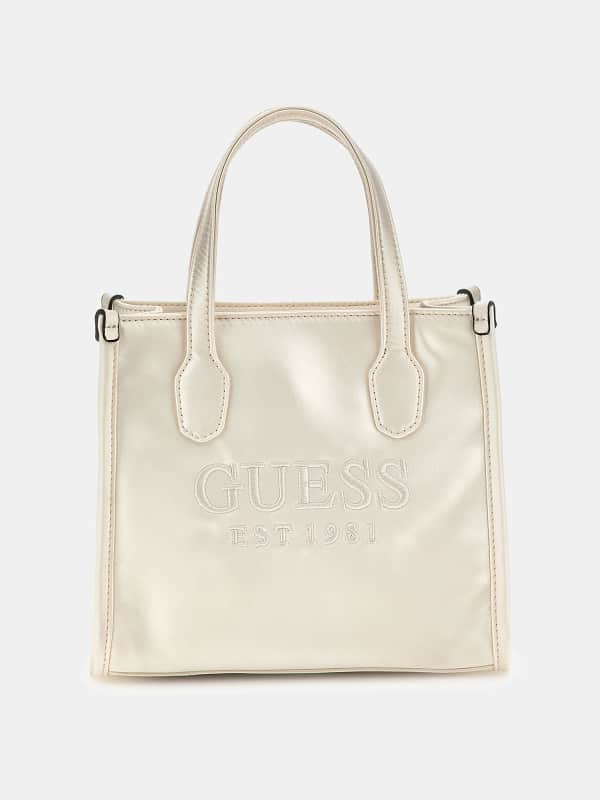 Дамска чанта GUESS Silvana Satin Mini Handbag Сиво | HWST8665770, 0