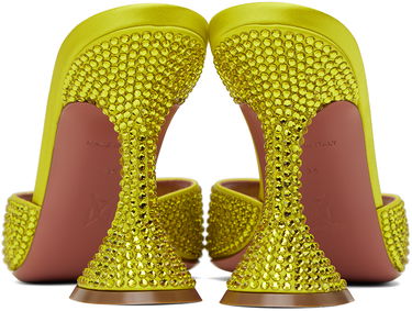 Аксесоари Amina Muaddi Amina Muaddi Caroline Crystal Heeled Sandals Жълто | CAROLINE CRYSTAL SLIPPER CL HEEL, 1