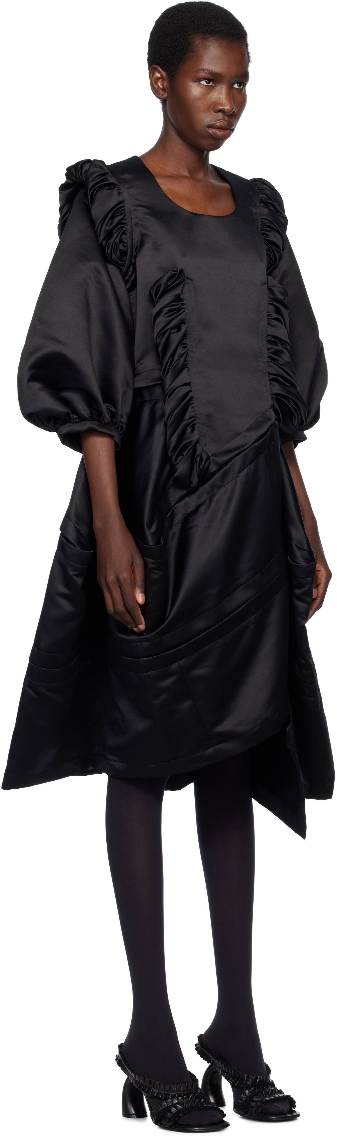 Pокля Comme des Garçons Comme des Garçons Satin Midi Dress Черно | RO-O006-S25, 1