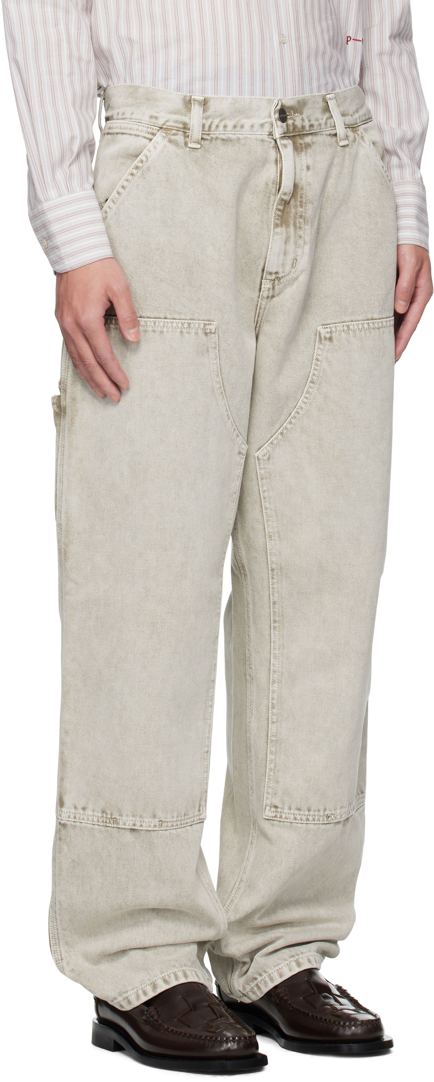 Дънки Carhartt WIP Carhartt WIP Double Knee Jeans Бежово | I035825, 1