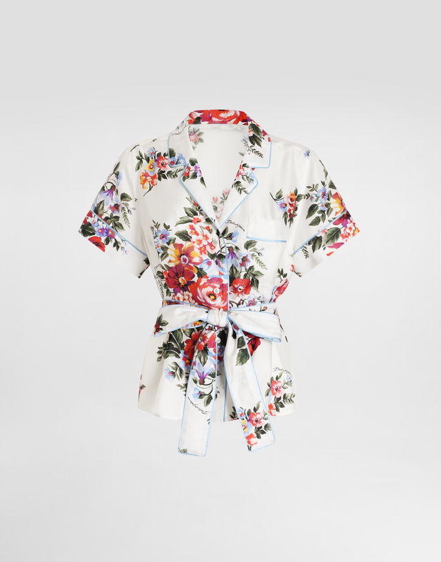 Dolce & Gabbana Flower Bouquet-print Twill Vanity Shirt