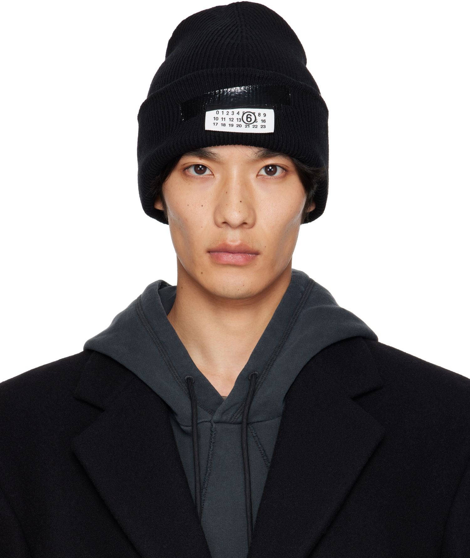 Шапка Maison Margiela MM6 Maison Margiela Wool Beanie with Taped Label Черно | SH2TB0003 M13168, 0