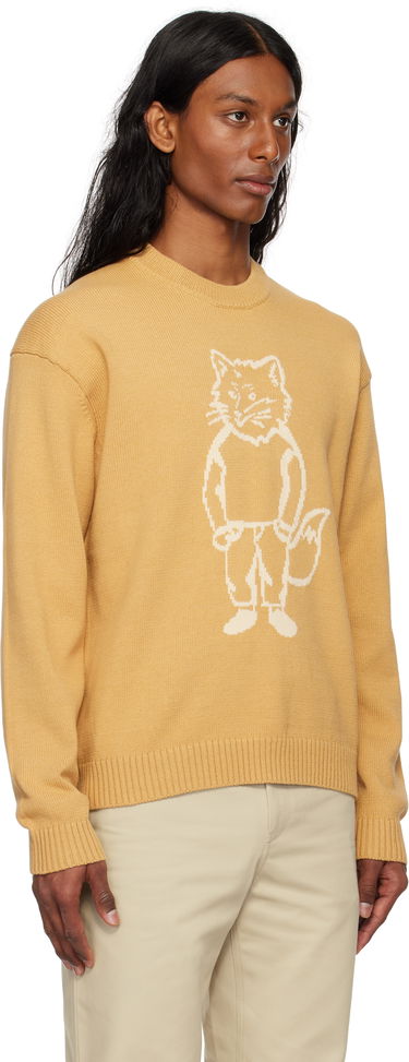 Пуловер MAISON KITSUNÉ Maison Kitsuné Dressed Fox Intarsia Sweater Жълто | OM00802KT1030, 1