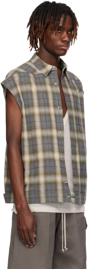 Риза Rick Owens Rick Owens Sleeveless Jumbo Outer Shirt Сиво | RU01E5776 CP, 1