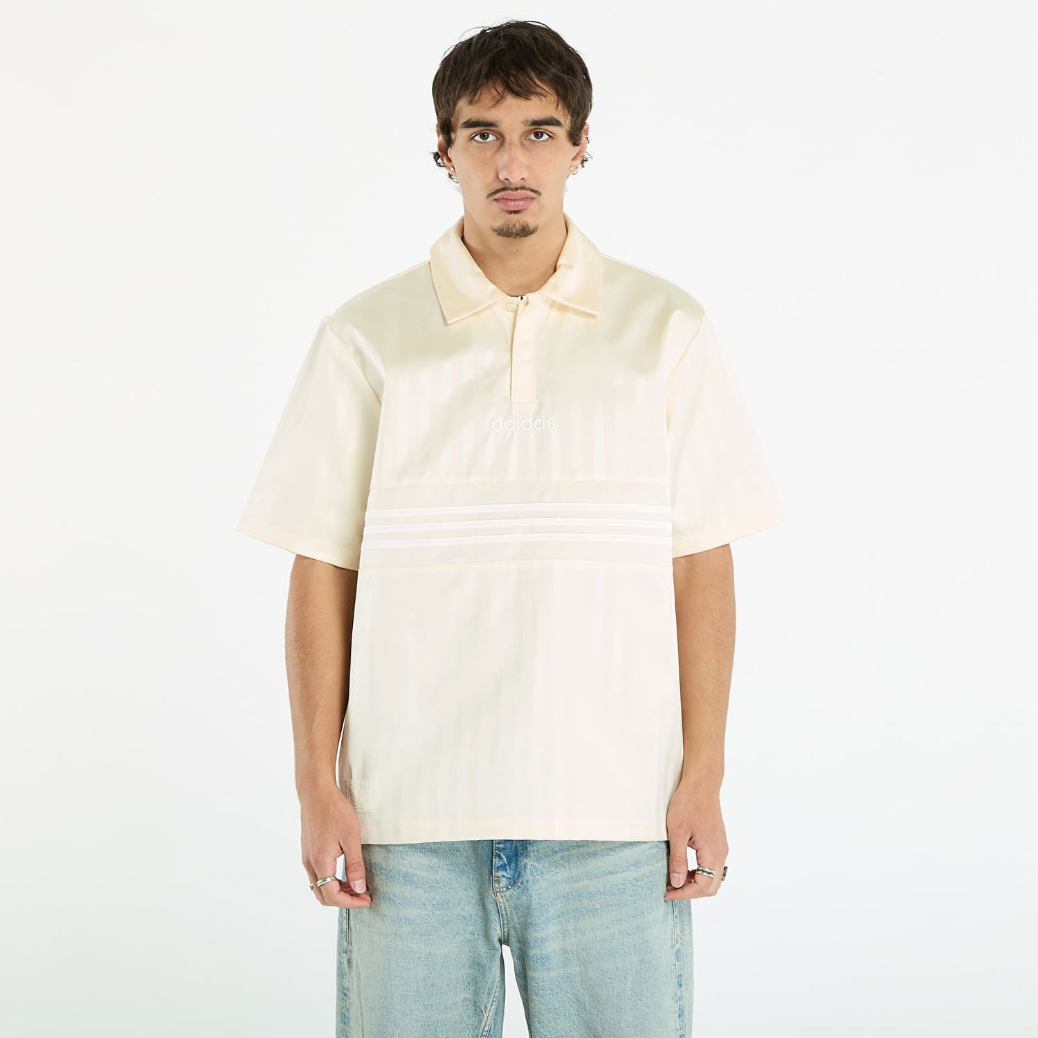 Тениски и потници adidas Originals Premium Satin Jersey Cream White/ Collegiate Orange/ White Бежово | JY3923, 0