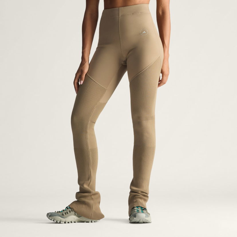 Клинове adidas Performance Stella McCartney Mix High-Waist Ribbed Knitted Leggings Бежово | JL6600
