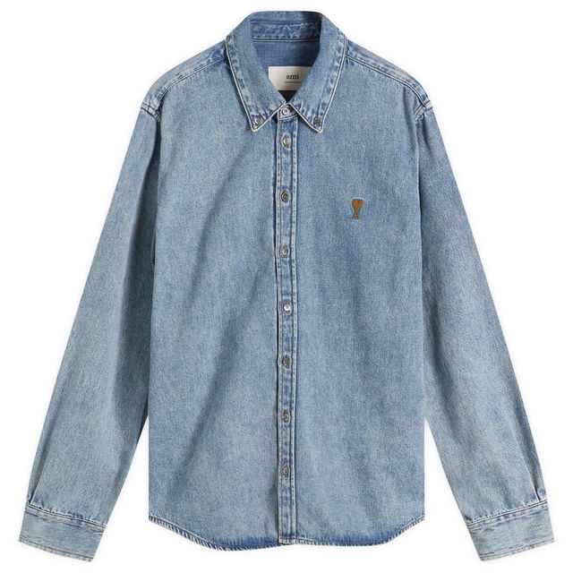 AMI Paris Light Denim Shirt, Size Large