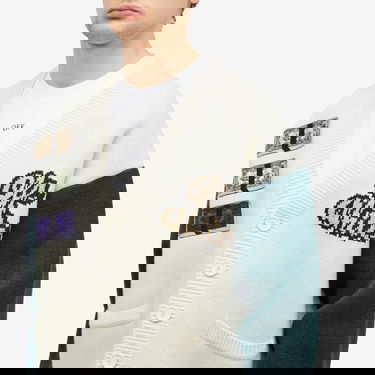 Пуловер Off-White Crystal Cash Varsity Cardigan Бяло | OMHB019S25KNI0030B84, 5