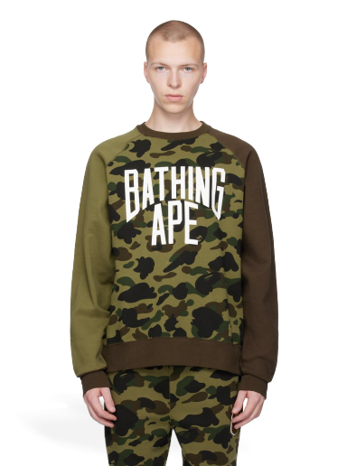 Пуловер BAPE 1st Camo Crazy Crewneck Кафяво | 001SWJ301010M