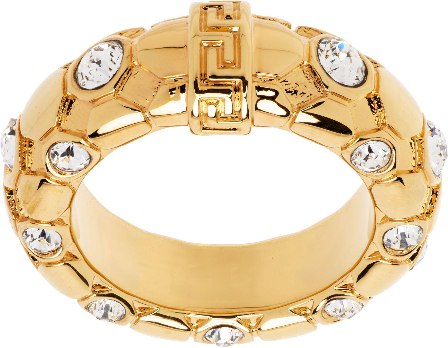 Пръстен Versace Versace Greca Crystal Embellished Gold-Tone Ring Металик | 1020545_1A00621, 0