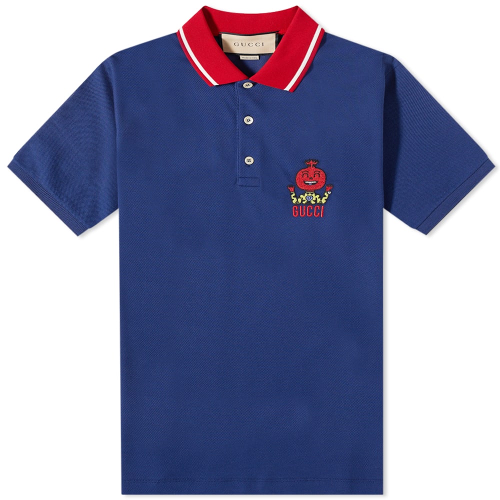 Поло тениска Gucci Pablo Delcielo Logo Polo Тъмно синьо | 700272-XJEMS-4795, 0