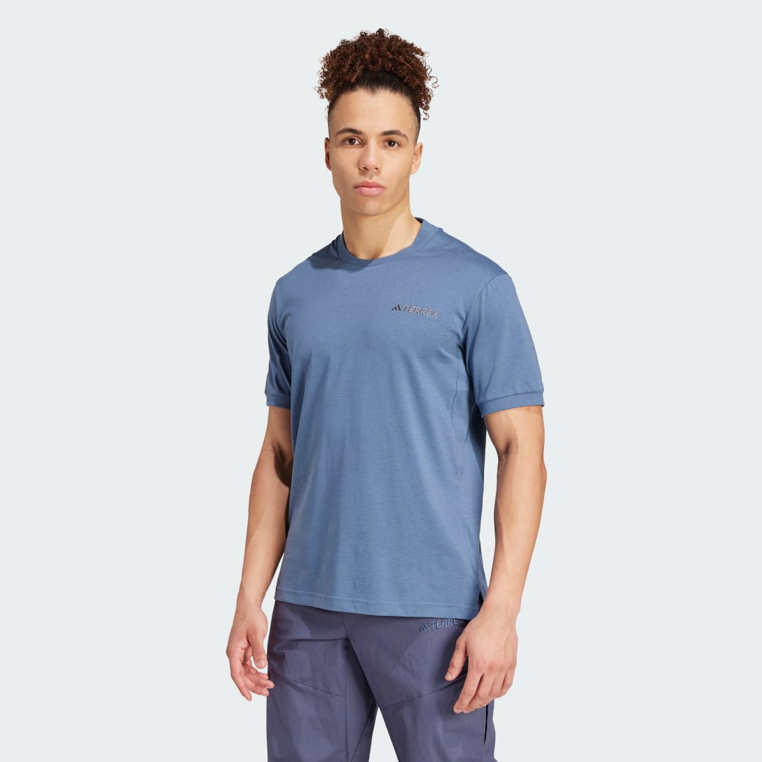 Тениска adidas Performance Terrex Xploric Logo Short Sleeve T-Shirt Синьо | IW3822, 0