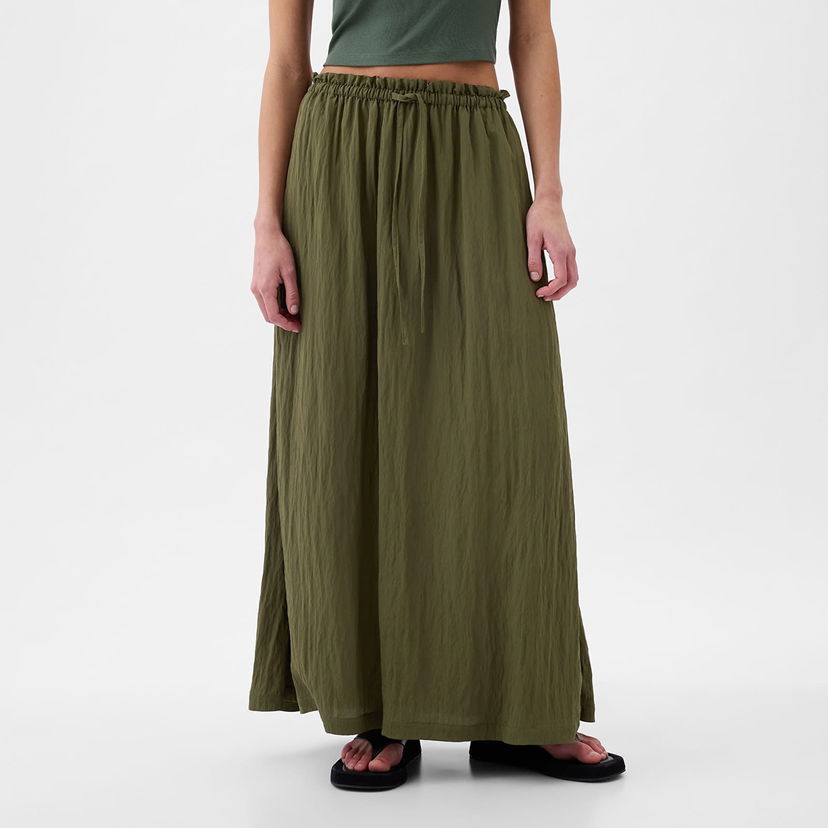 Пола GAP Skirt Paperbag Pull On Maxi Skirt Ripe Olive Зелено | 855128-00