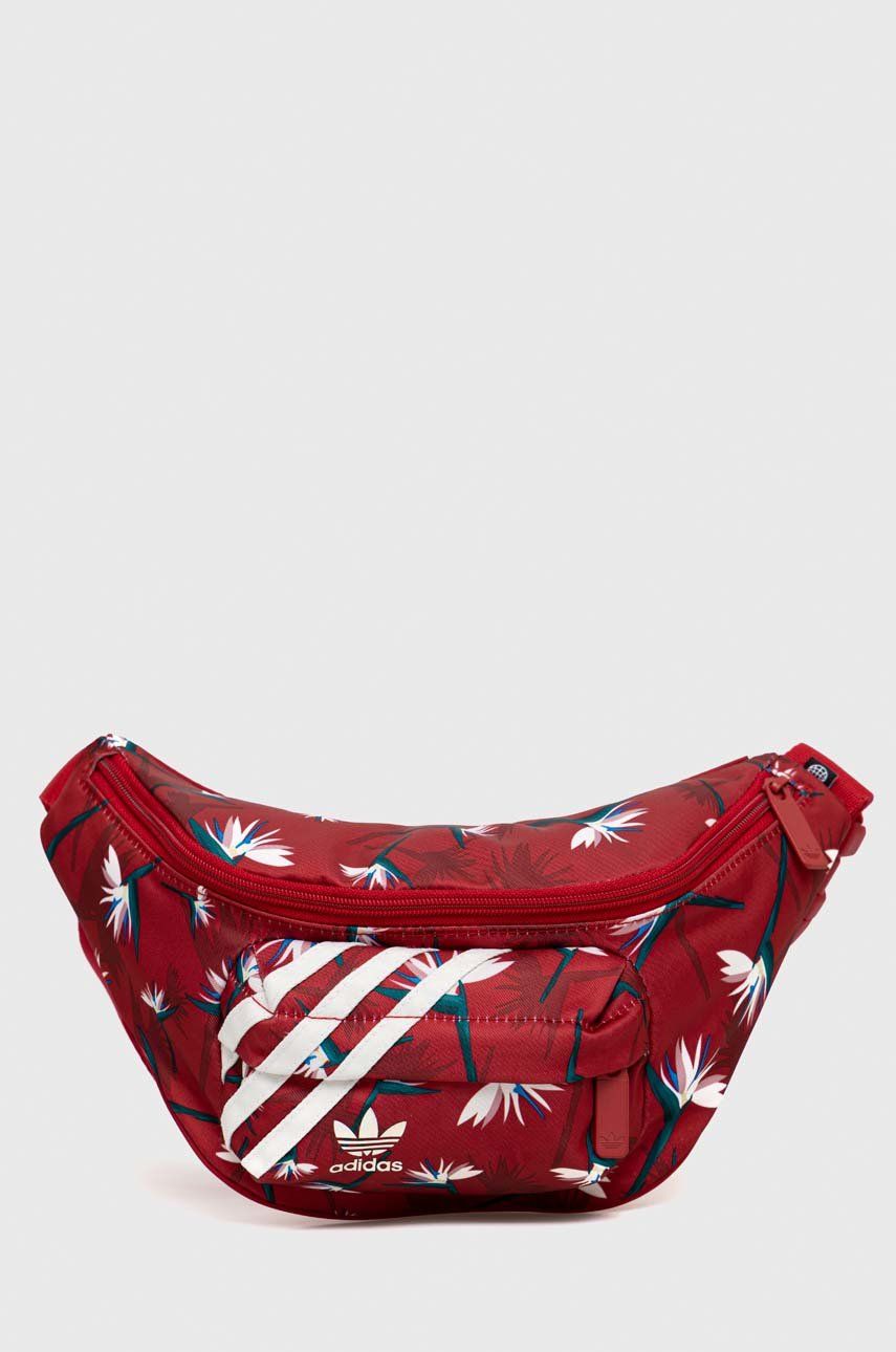Чанта за кръста adidas Originals Floral Print Waist Bag Червено | HK0292, 0