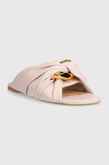 Кецове и обувки JW Anderson Leather Flat Sandals With Knot Розово | ANW42061A.327, 1