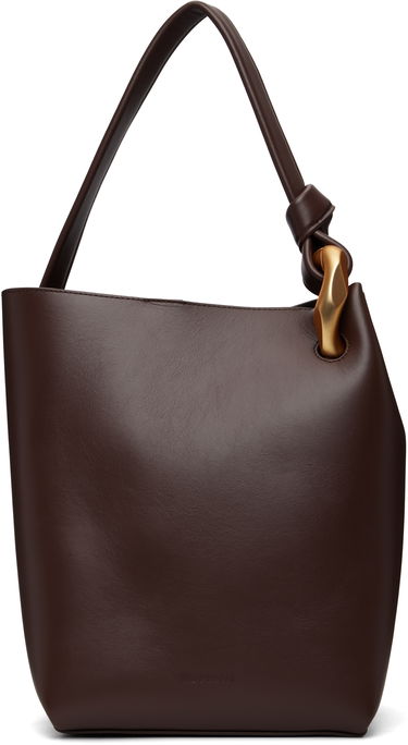 Голяма пазарска чанта JW Anderson JW Anderson 'The JWA Corner Bucket' Leather Tote with Sculptural Handle Кафяво | HB0737-LA0232, 0