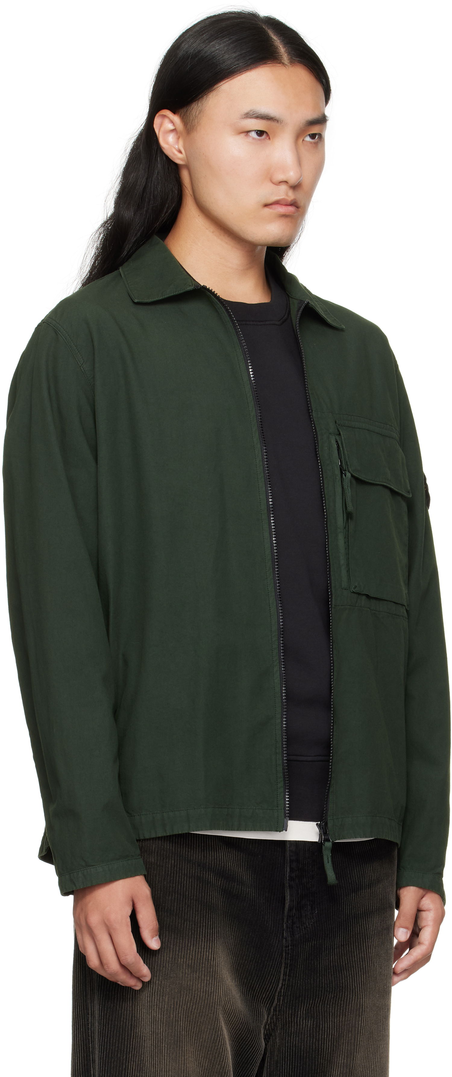 Яке Stone Island Canvas Weave Cotton Jacket Зелено | K2S15 1200004 S0179, 1