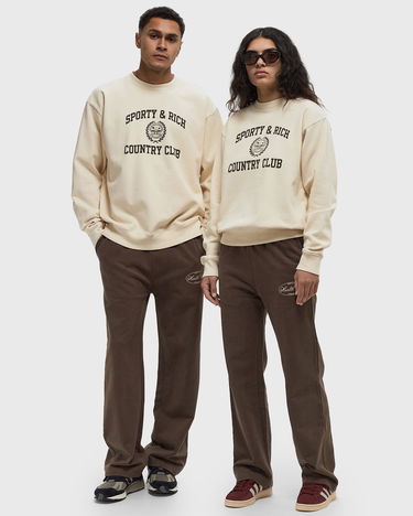 Суитчър Sporty & Rich Varsity Crest Crewneck Sweatshirt Бежово | ST071511218CR01, 1