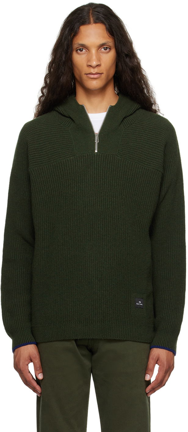 Пуловер Paul Smith PS Paul Smith Half-Zip Knit Hoodie Зелено | M2R-234Y-L21938-39, 0