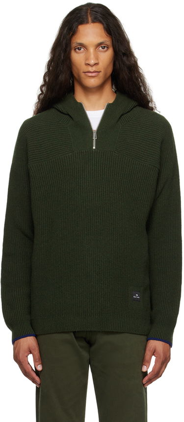 Пуловер Paul Smith PS Paul Smith Half-Zip Knit Hoodie Зелено | M2R-234Y-L21938-39, 0