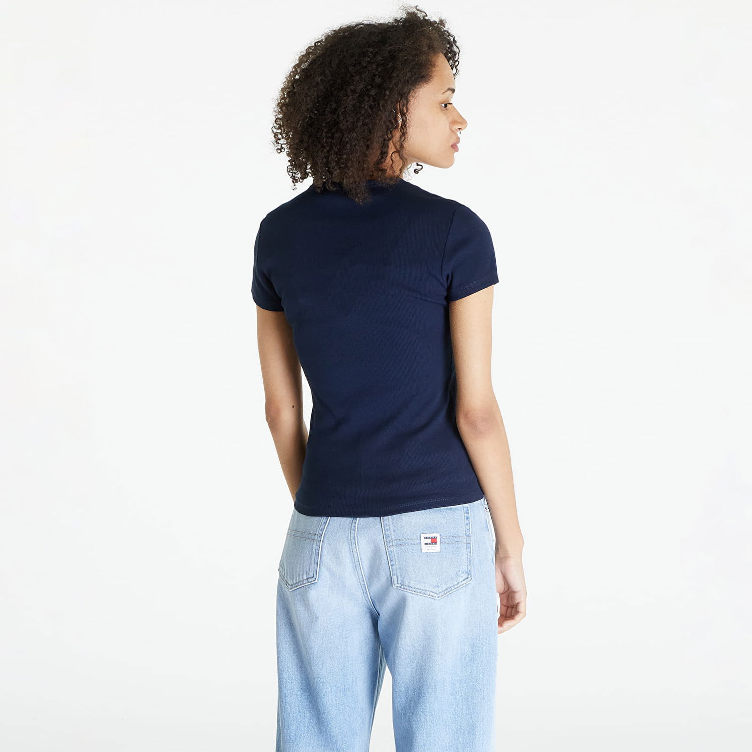 Тениска Tommy Hilfiger Tommy Jeans Slim Essential Rib Черно | DW0DW17383 C1G, 1