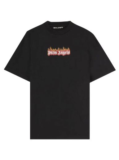 Тениска Palm Angels Burning Logo Tee Черно | PMAA072F22JER0041001