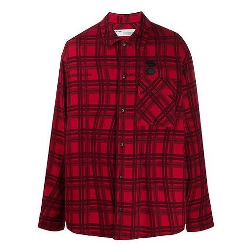 Риза Off-White Arrows Sketch Plaid Shirt Червено | OMGA098S20H480202000