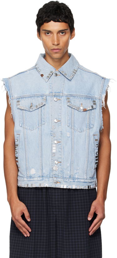 Жилетка Alexander Wang Alexander Wang Distressed Oversized Hardware Denim Vest Синьо | UDC3252816, 0