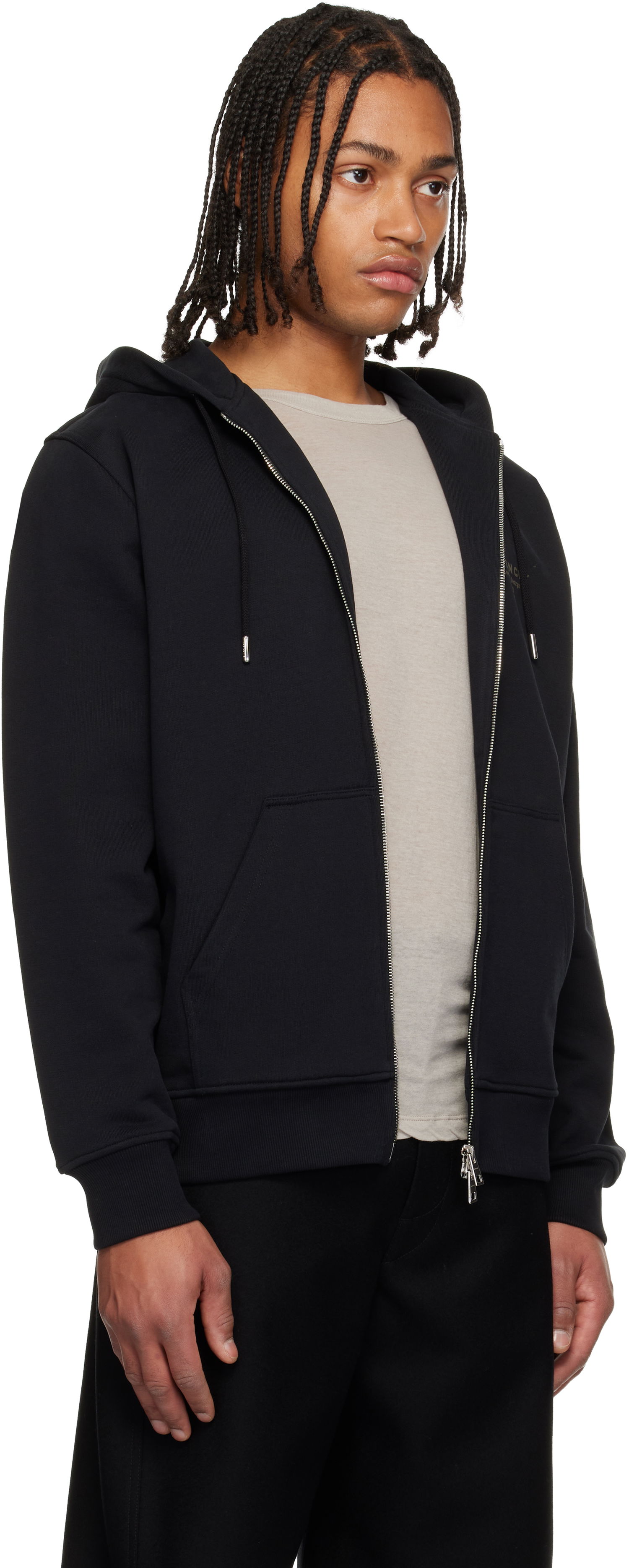 Суитчър Givenchy Zipped Stamp Print Hoodie Черно | BMJ0NJ3YRJ001, 1