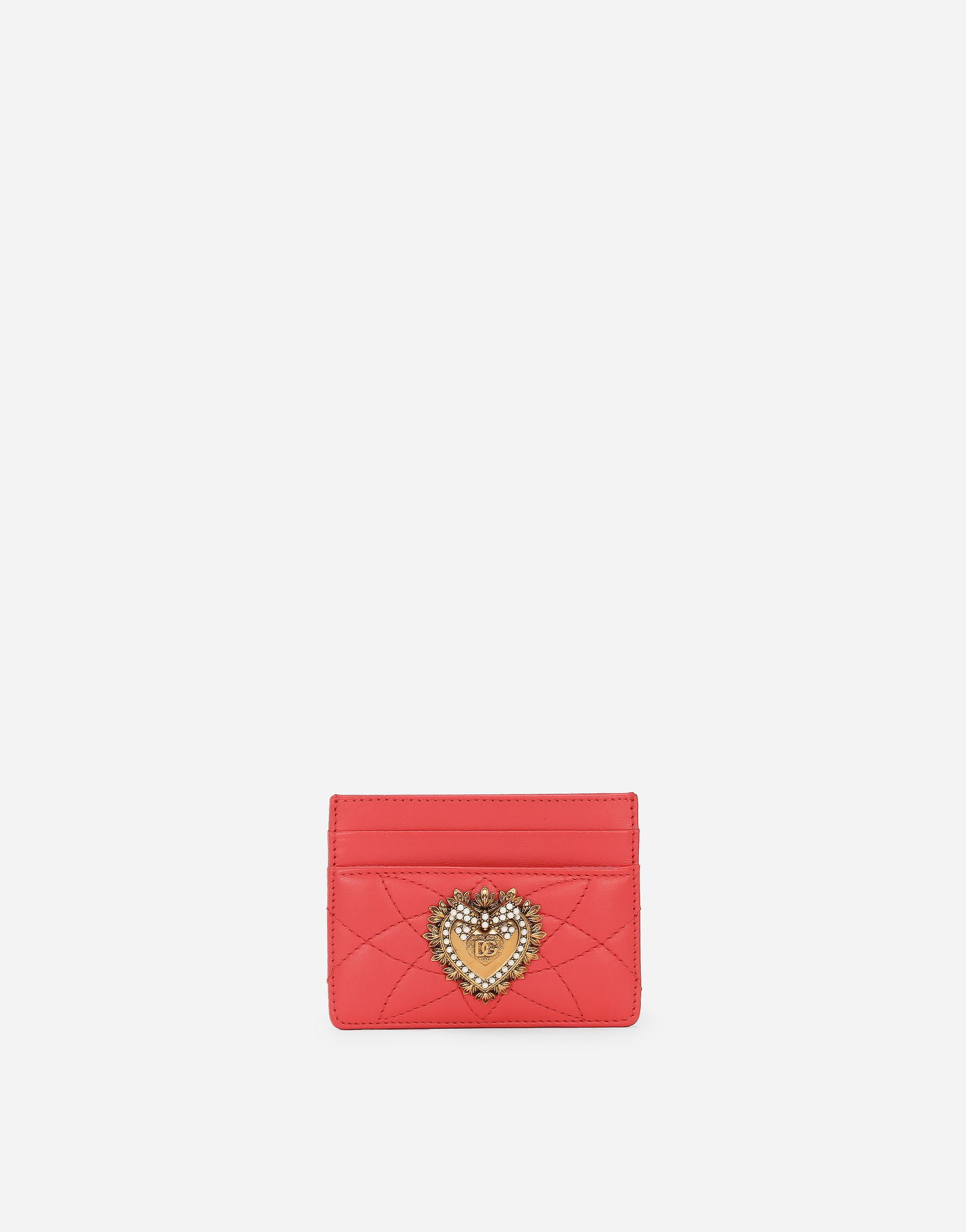 Портфейл Dolce & Gabbana Leather Card Holder With Jeweled Heart Червено | BI0330AV96787550, 0
