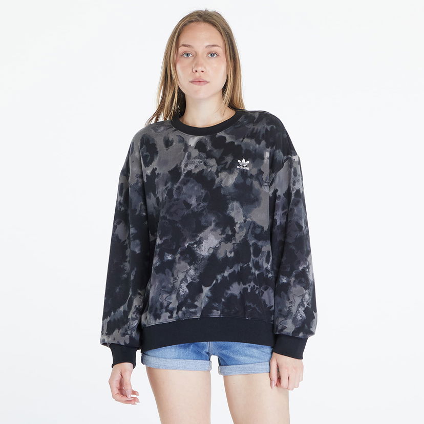 Суитчър adidas Originals Tie-Dyed Crew Sweatshirt Черно | IW0842