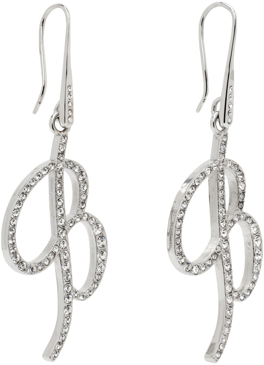 Обеци Blumarine Blumarine Crystal Logo Pendant Earrings Металик | P422W260A, 1