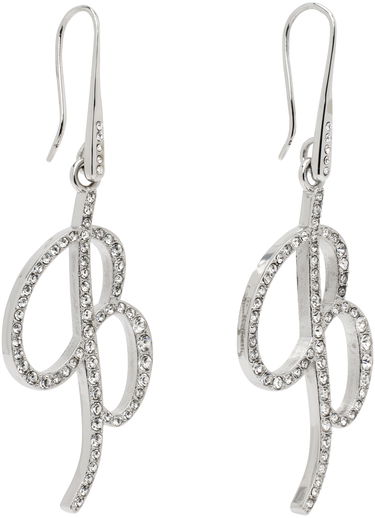 Обеци Blumarine Blumarine Crystal Logo Pendant Earrings Металик | P422W260A, 1