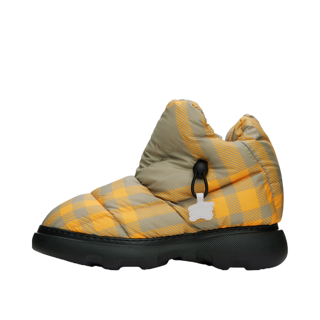 Check Pillow Boots "Orange Taupe"