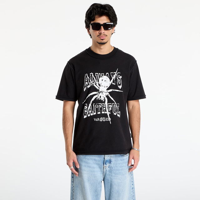 T-Shirt Authentic Reverse Faded Always Faithful Spider Graphic
