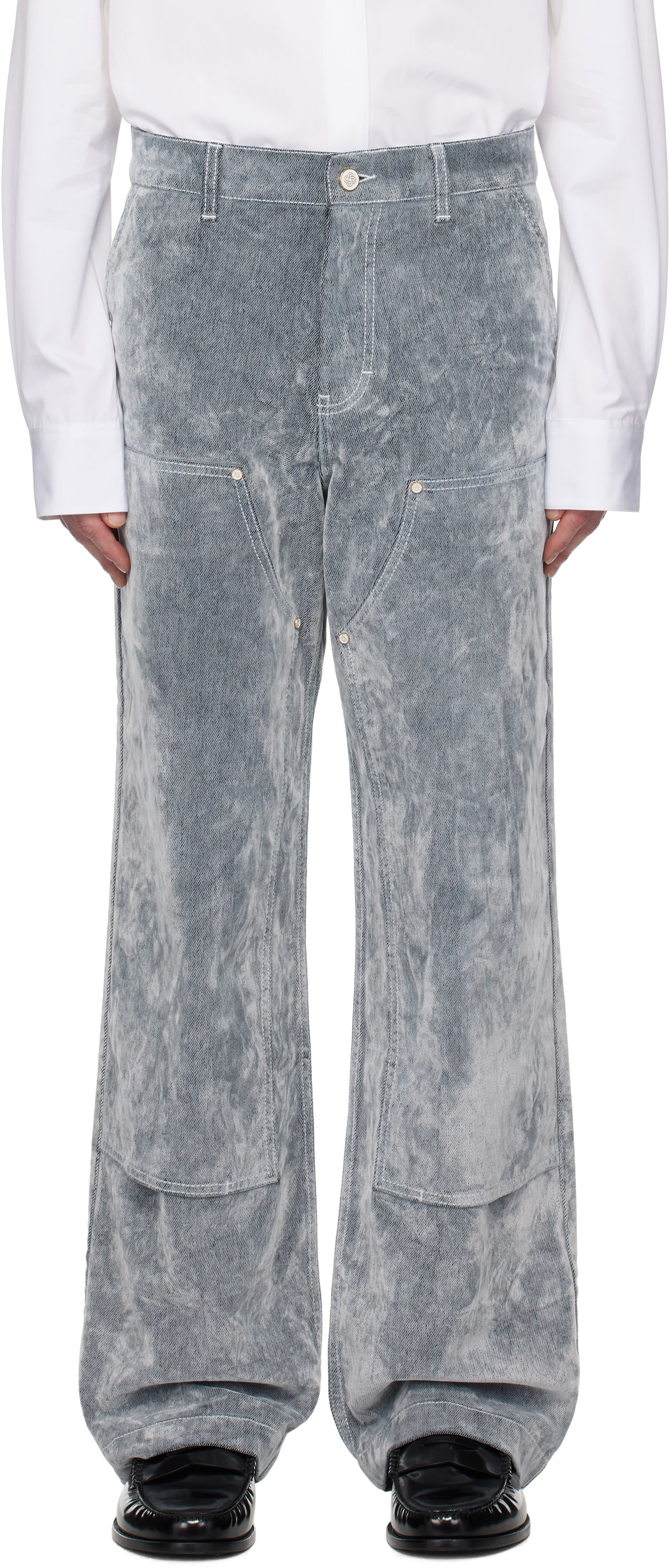 Дънки Casablanca Casablanca Peach Texture Wide Leg Jeans Сиво | MPS25-TR-301-01, 0