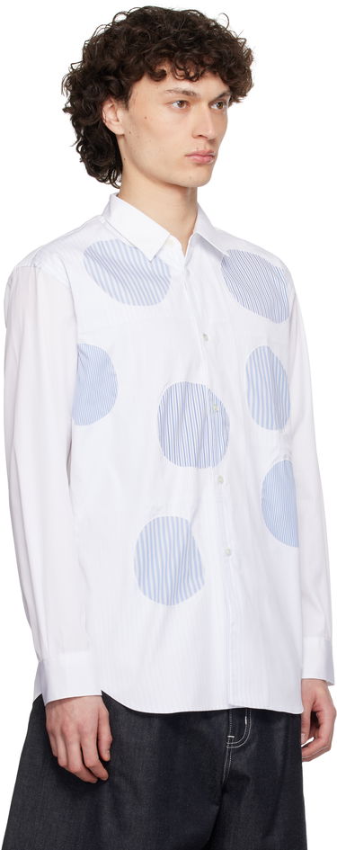 Риза Comme des Garçons Comme des Garçons Shirt Plain & Stripe Shirt Бяло | FO-B015-S25, 1