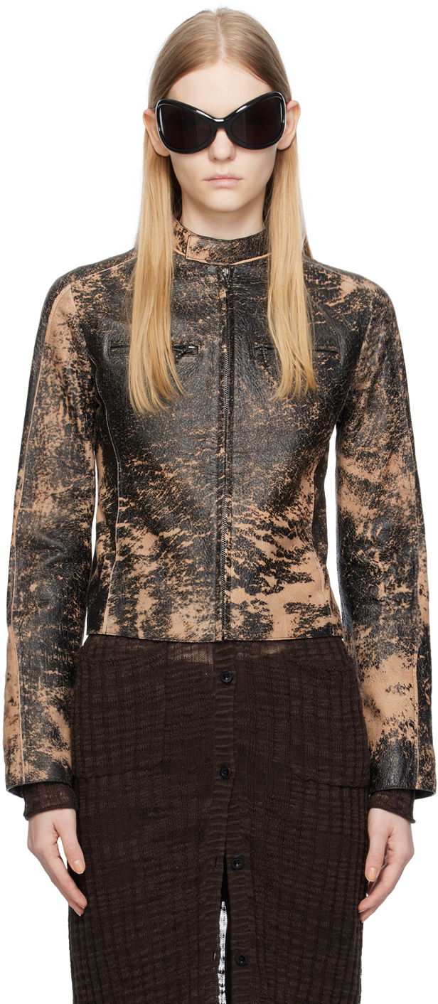 Яке Acne Studios Distressed Leather Кафяво | A70146-, 0
