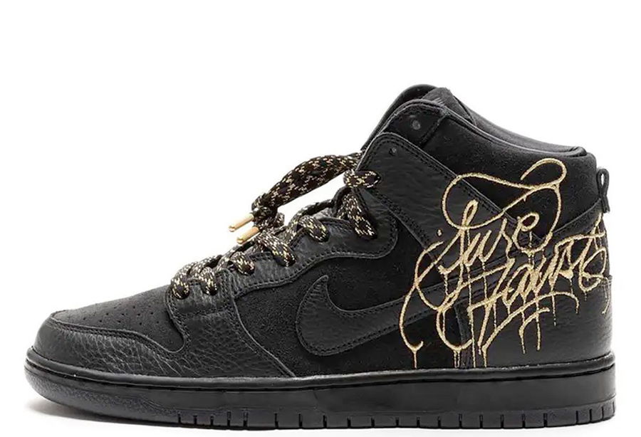 Кецове и обувки Nike SB FAUST x Dunk High "Black and Metallic Gold" Черно | DH7755-001, 1