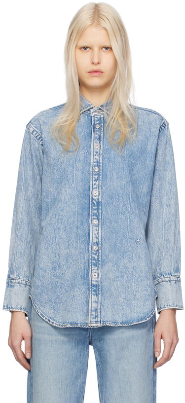 Риза rag & bone Diana Featherweight Denim Shirt Синьо | WDD23H1423FTMI, 0