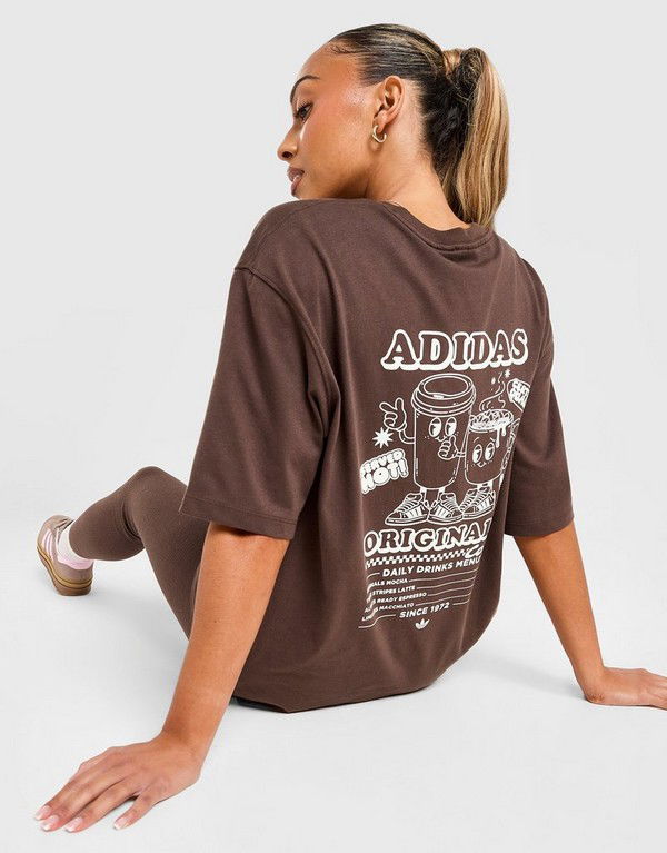 Тениска adidas Originals Coffee Club Graphic T-Shirt Кафяво | KV1587, 0