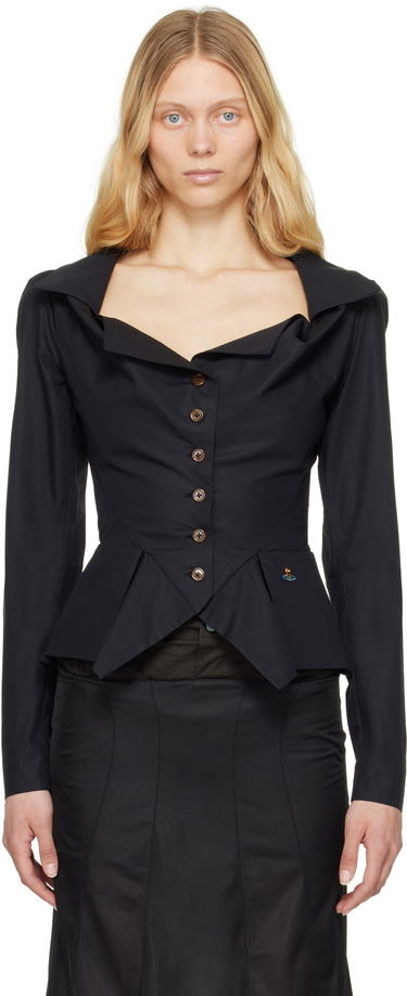 Риза Vivienne Westwood Vivienne Westwood Monday Peplum Shirt Черно | 15010061-W009Q-, 0