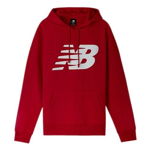 Суитчър New Balance Essentials Stacked Logo Fleece Hoodie Червено | MT83982-TRE, 0