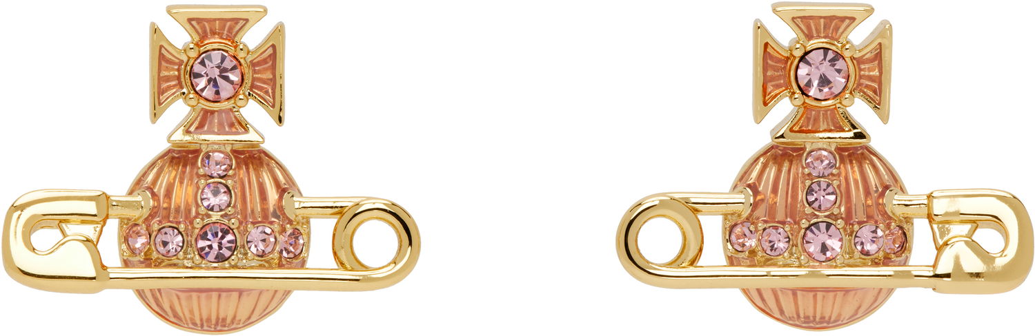 Обеци Vivienne Westwood Vivienne Westwood Kitty Orb Safety Pin Earrings Розово | 6201033P-02R850-, 0