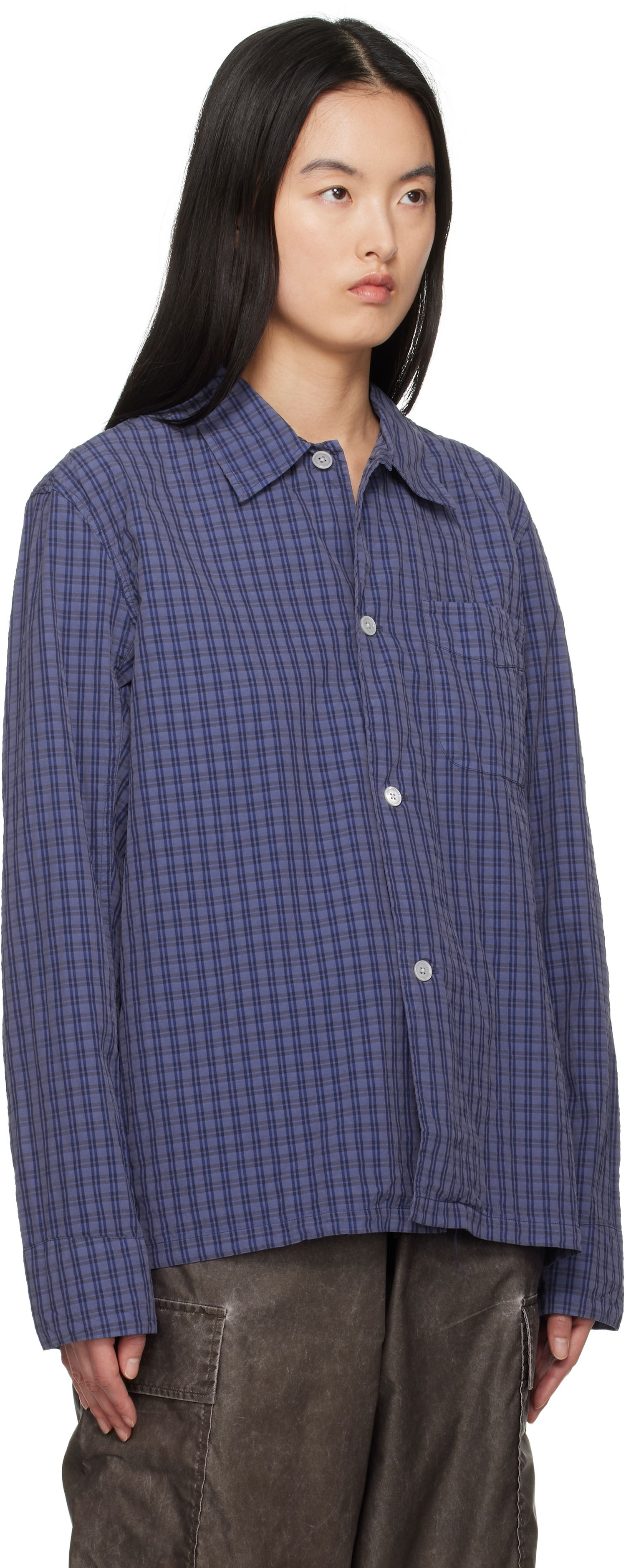 Риза OUR LEGACY Our Legacy Box Check Shirt Лилаво | M2252BK, 1
