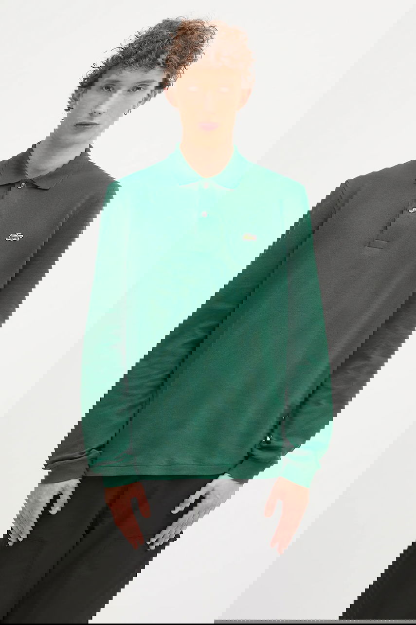 Поло тениска Lacoste Cotton Long-Sleeve Polo Зелено | L1312.032, 0