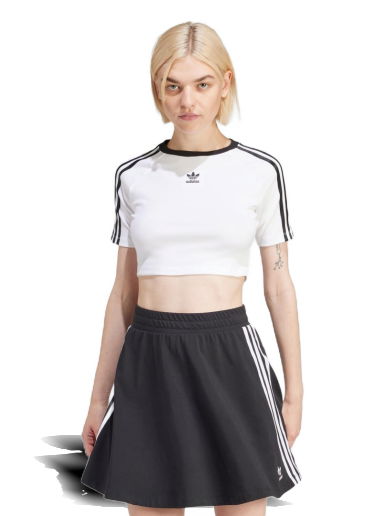 Съкратен топ adidas Originals 3-Stripes Baby Tee Бяло | IP0662