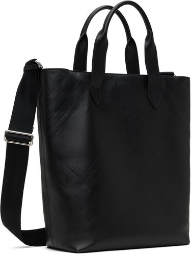 Голяма пазарска чанта Burberry Burberry Embossed Check Tote Bag Черно | 8101920, 1