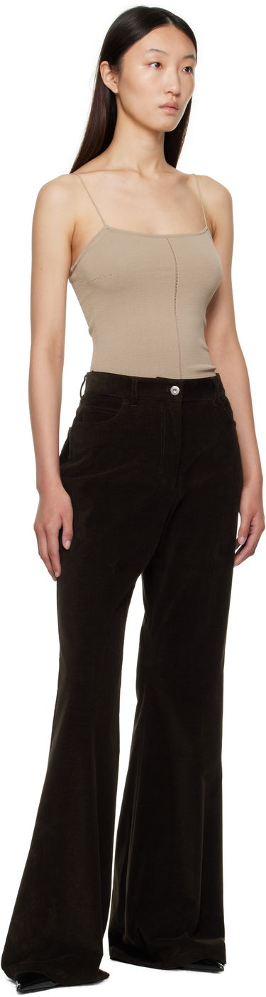 Панталони FERRAGAMO Ferragamo Flared Corduroy Trousers Кафяво | 785197, 3