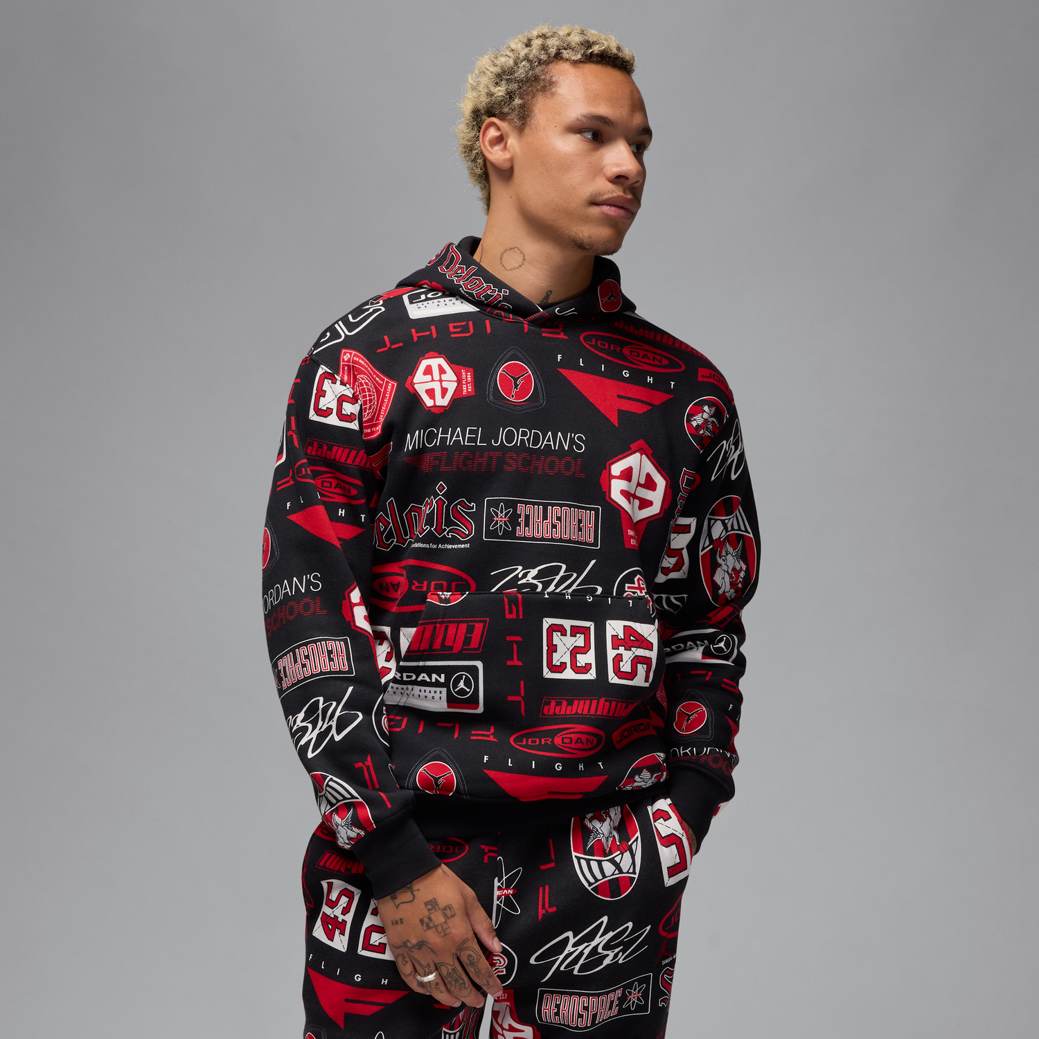 Суитчър Jordan Jordan Essentials Print Fleece Hoodie Черно | HM7254-010, 1